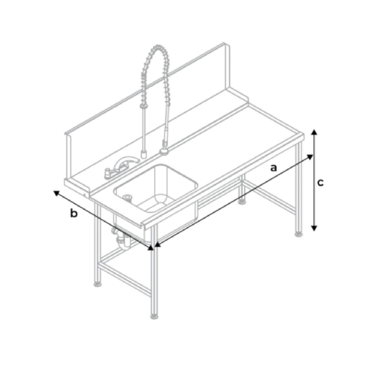 Classeq T15 Prewash Sink Table Range – 1500mm – CP500 Models