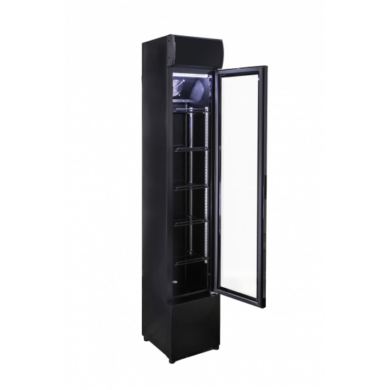 Prodis NT5-HC Slimline Single Door Black Upright Bottle Cooler – 99L