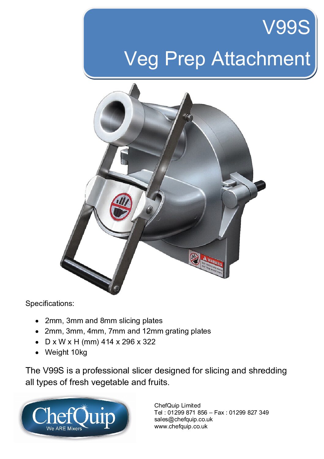 ChefQuip Vegetable Preparation Attachment – Model V99S ChefQuip Vegetable Preparation Attachment – Model V99S - Image 2