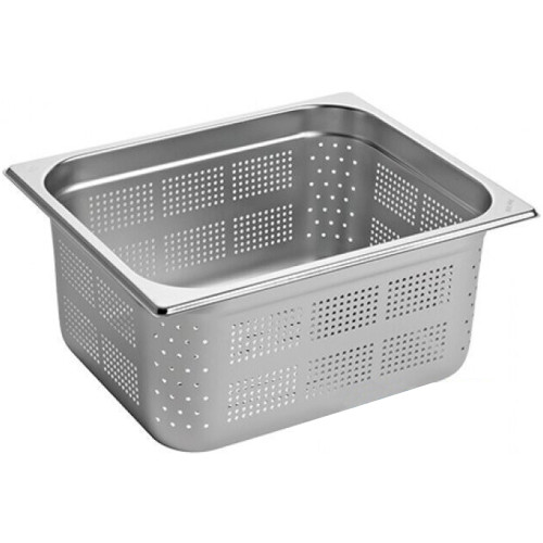 1/2 GN 150 mm Deep Stainless Steel Perforated Gastronorm Pan / Container