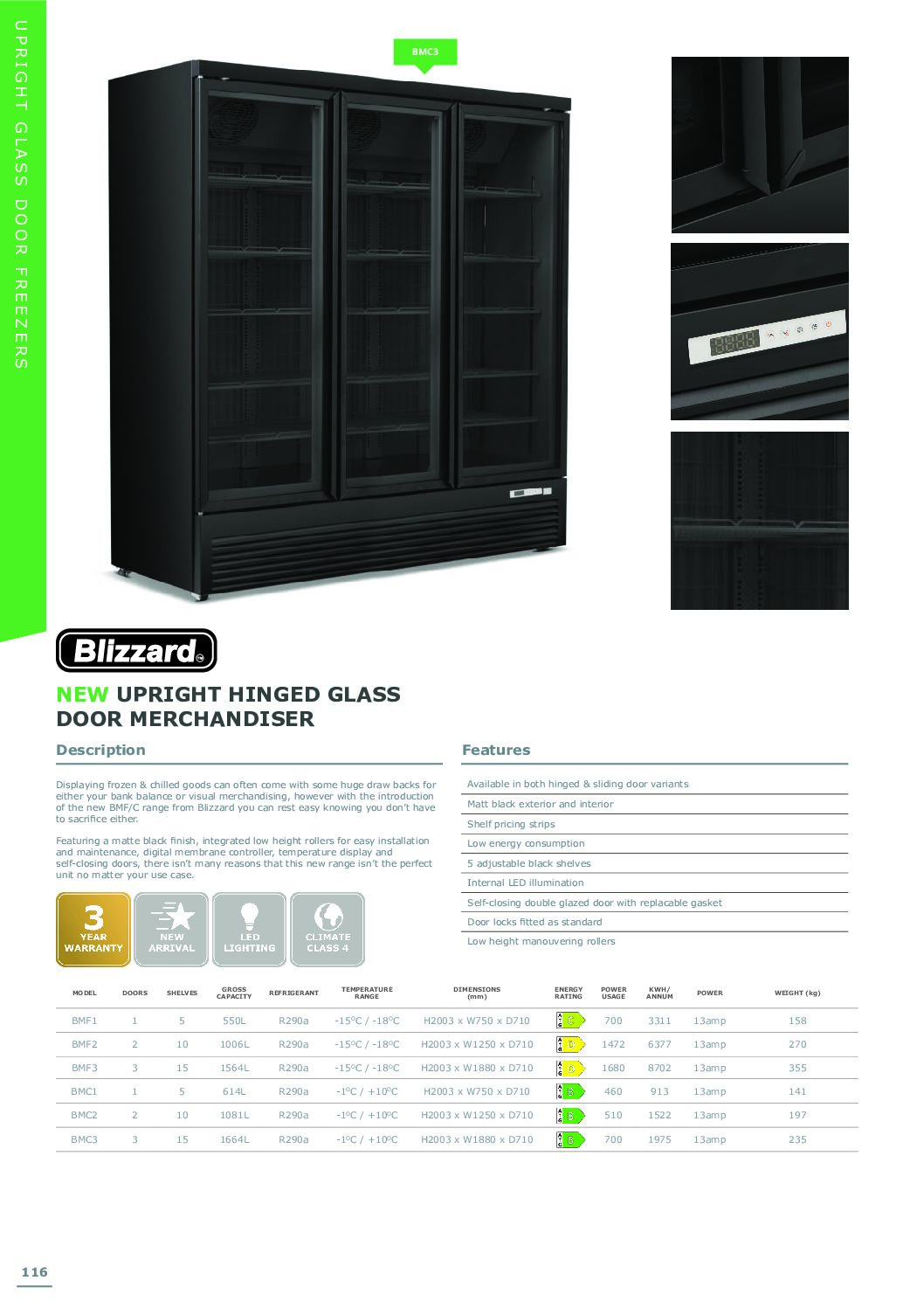Blizzard BMF2 Double Hinged Glass Door Display Freezer Blizzard BMF2 Double Hinged Glass Door Display Freezer - Image 6