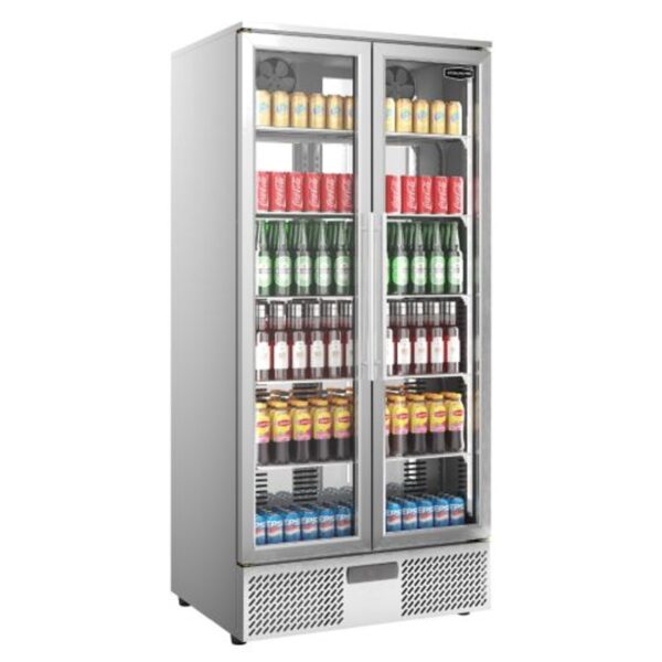 Sterling Pro SP220-STS Double-Door Stainless-Steel Upright Bottle Cooler 458L