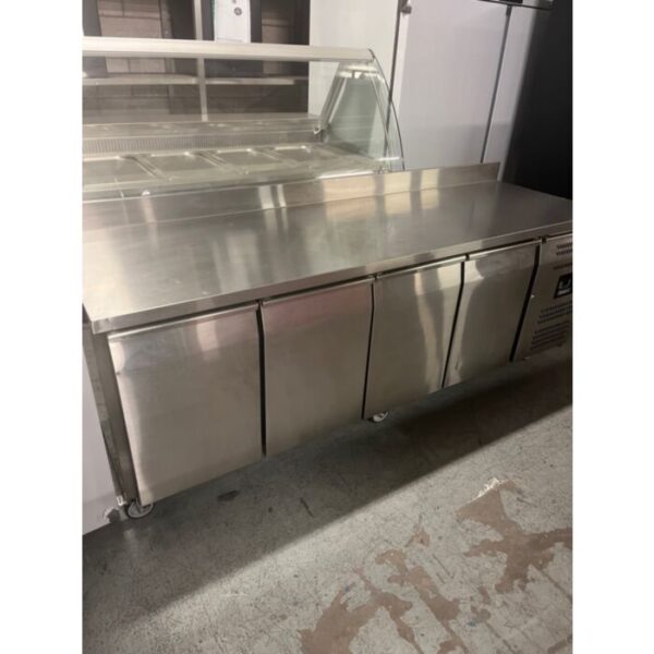 GRADED Blizzard HBC4 Four Hinged Door Refrigerated Counter With Upstand