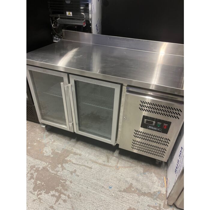 GRADED Blizzard HBC2CR Double Hinged Glass Door Counter Refrigerator With Upstand GRADED Blizzard HBC2CR Double Hinged Glass Door Counter Refrigerator With Upstand