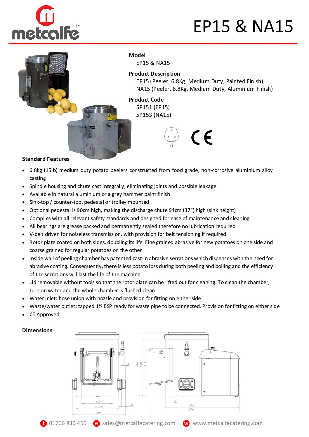 GRADED Metcalfe EP15 Bench-Mounted Potato Peeler GRADED Metcalfe EP15 Bench-Mounted Potato Peeler - Image 9