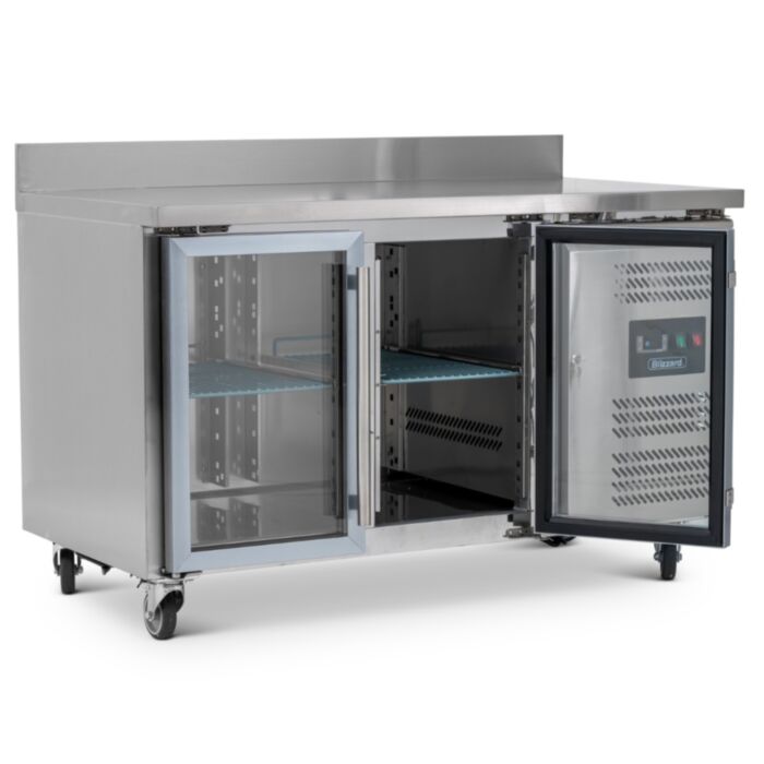 GRADED Blizzard HBC2CR Double Hinged Glass Door Counter Refrigerator With Upstand GRADED Blizzard HBC2CR Double Hinged Glass Door Counter Refrigerator With Upstand - Image 3