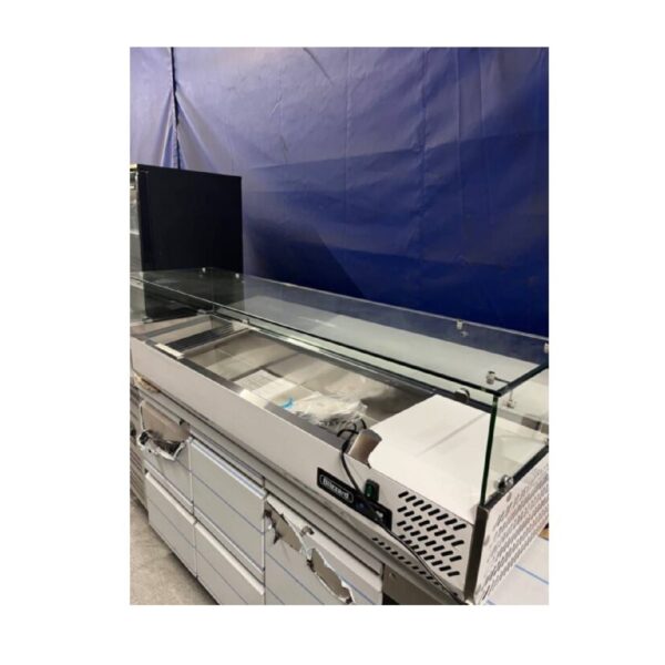GRADED Blizzard TOP1500CR 1.5m Glass Canopy Prep Top – 1/3 Gastronorm