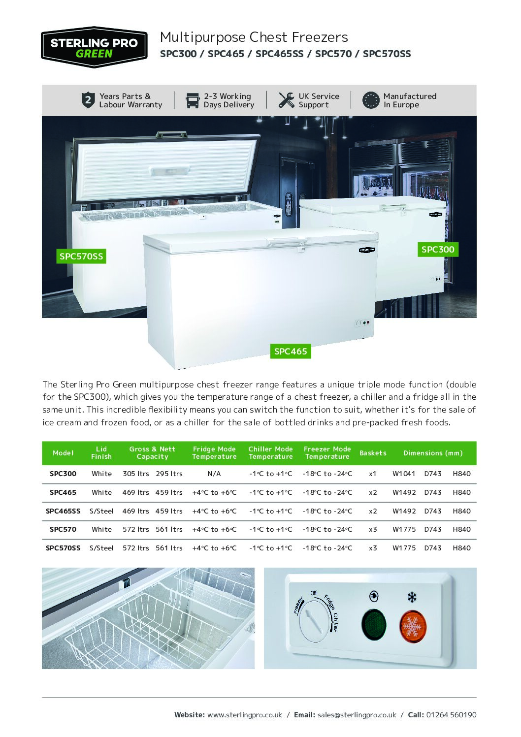 Sterling Pro Green SPC300 Chest Freezer / Chiller 305L Sterling Pro Green SPC300 Chest Freezer / Chiller 305L - Image 4