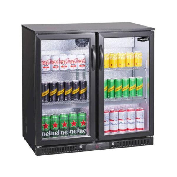 Sterling Pro Green SP2LO-OUT-BK Outdoor Double Door Bottle Cooler – 180 x 330ml Bottles