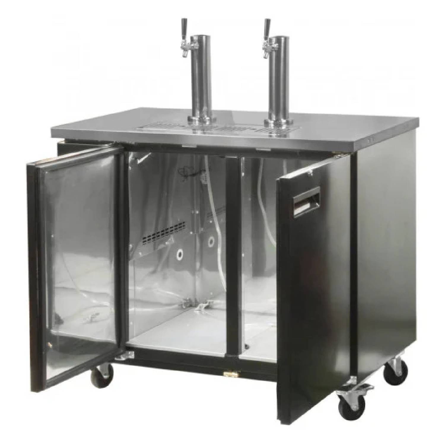 Prodis NTKC2 Double Door Double Tap Keg Cooler – 2 Keg Draught Beer Dispenser Prodis NTKC2 Double Door Double Tap Keg Cooler – 2 Keg Draught Beer Dispenser