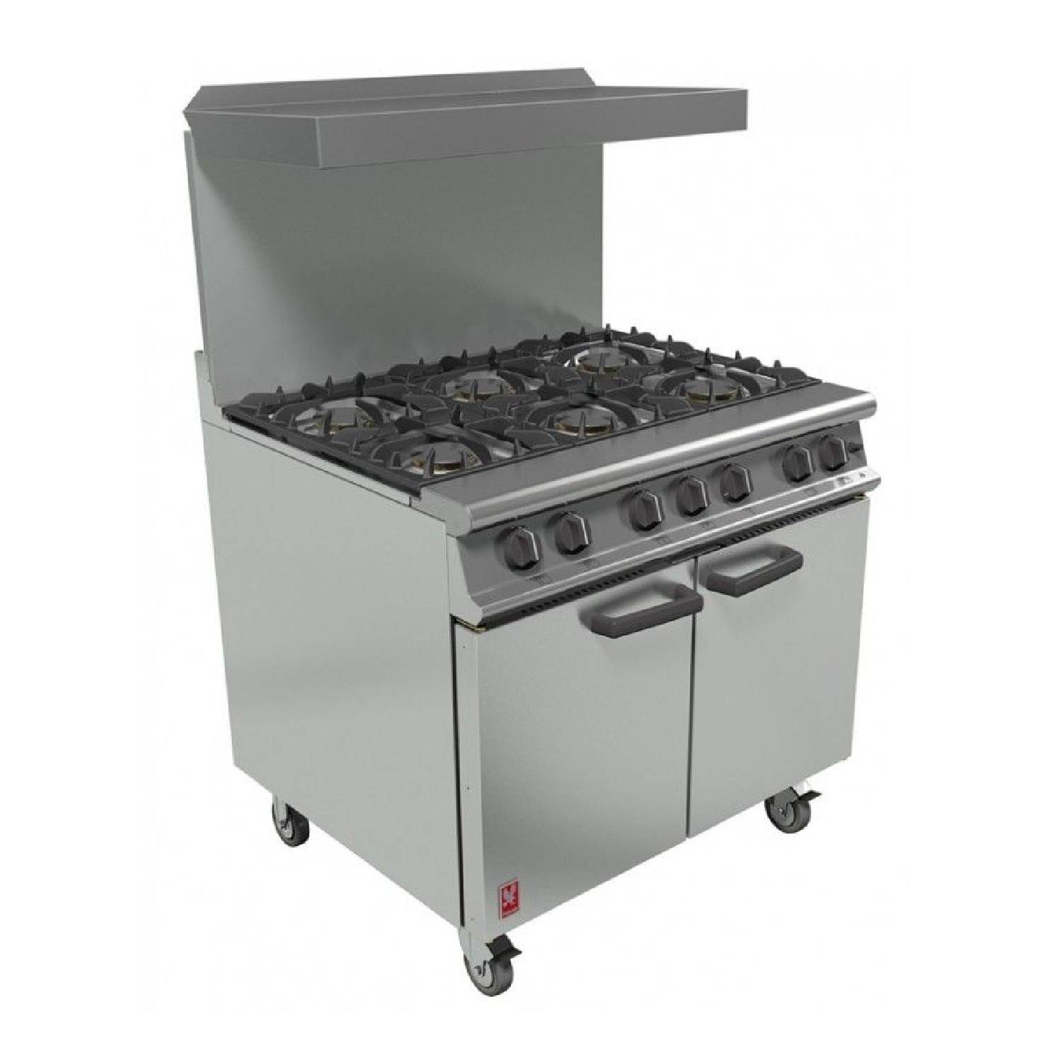 Falcon G3101 6 Burner Gas Range with Oven – Castors & Splashback Package