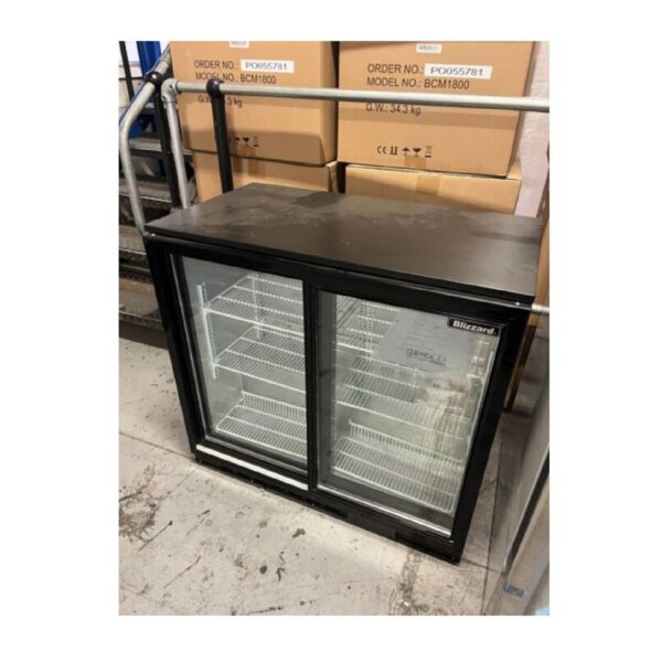 BLIZZARD Low Height Double Glass Door Bottle Cooler – Graded Commercial Bottle Fridge