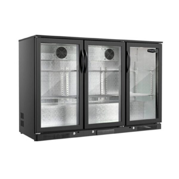 Sterling Pro Green SP3HC-BH Triple Door Hinged Bottle Cooler – Graded Commercial Bottle Fridge