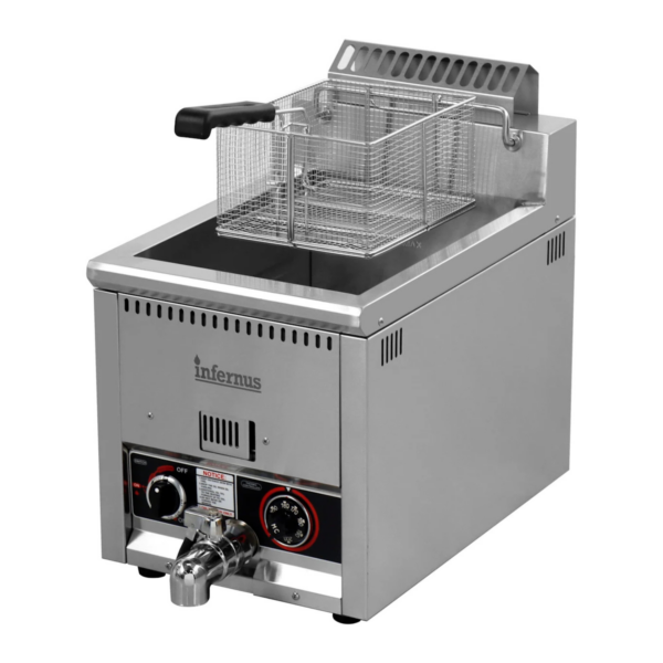 Infernus INF-12HNG Countertop Single Tank Natural Gas Fryer 12L