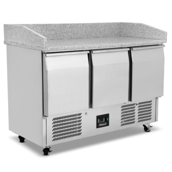 Blizzard BCC3PIZZA Compact Triple Door Pizza Prep Counter – Graded Commercial Pizza Prep Fridge
