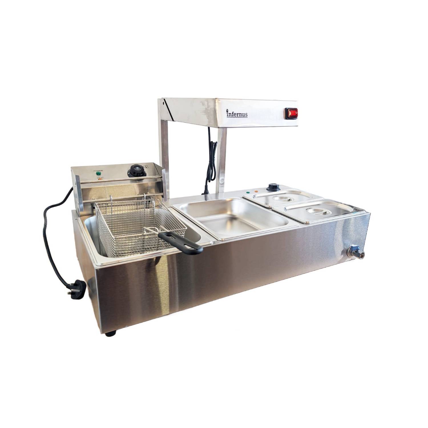Infernus INF-EFB3 3-in-1 Fryer, Chip Scuttle & Bain Marie