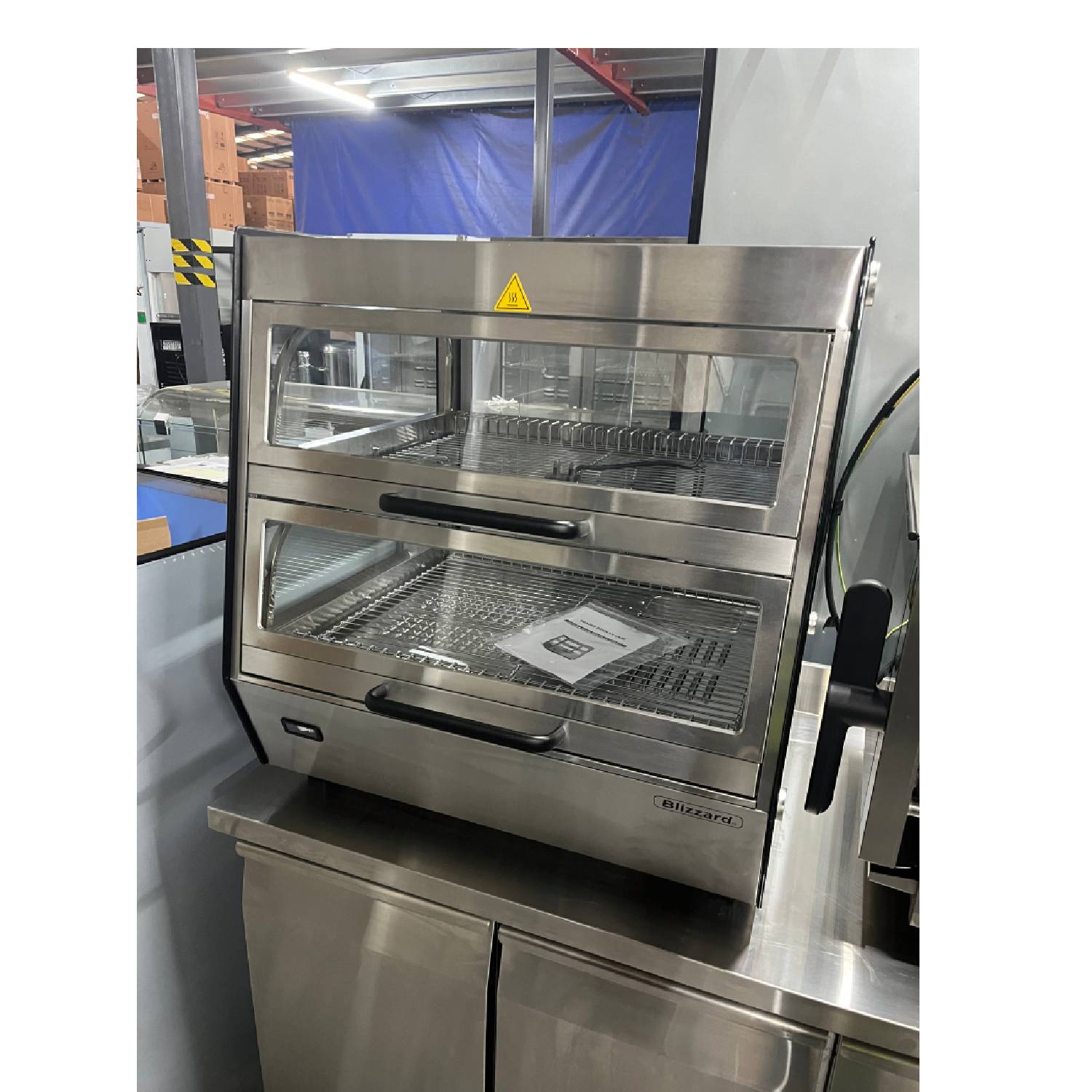 734 mm double heated tabletop pass