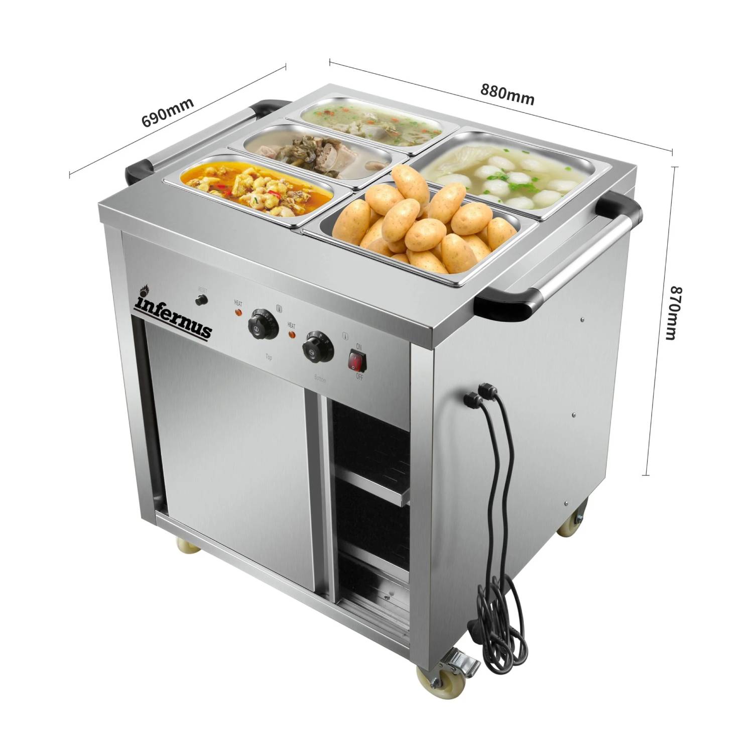 Infernus INF-HC88 Heated Display Hot Cupboard 88cm Infernus INF-HC88 Heated Display Hot Cupboard – 88cm (2)