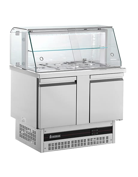 INOMAK BSV7300-HC 2 Door Saladette with Display Case 232L INOMAK BSV7300 2 Door Saladette with Display Case 232L