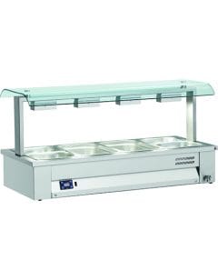 INOMAK MSV610 Counter Top Bain Marie with Double Sneeze Guard