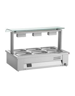INOMAK MEV614 Counter Top Bain Marie with Sneeze Guard