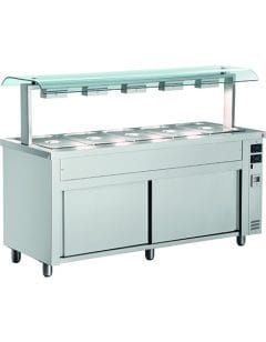 INOMAK MRV711 Gastronorm Bain Marie with Double Sneeze Guard & Ambient Base INOMAK MRV711 Gastronorm Bain Marie with Double Sneeze Guard & Ambient Base