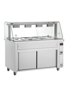 INOMAK MFV714 Gastronorm Bain Marie with Glass Structure & Ambient Base