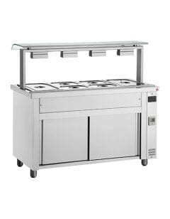 INOMAK MVV718 Gastronorm Bain Marie with Sneeze Guard & Ambient Base